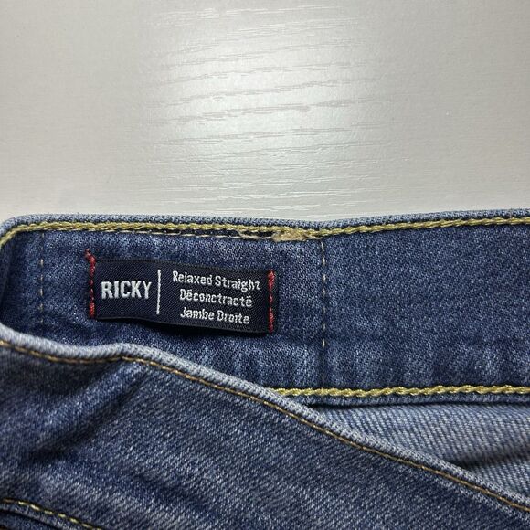 True Religion Ricky Relaxed Straight Denim Jeans Mens Distressed Size 34x32 - Picture 6 of 10